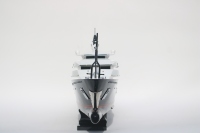 Modelo de Yate a Motor de Madera Alfa Nero Hecho a Mano - Maqueta de Superyate de Lujo para Decoración de Hogar u Oficina