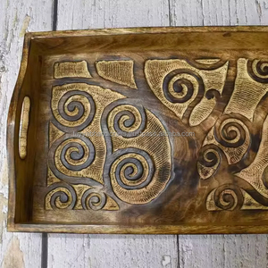 Bandeja de Madera Personalizada, Perfecta para Reuniones y Eventos al Aire Libre, de la India - Product Image 1