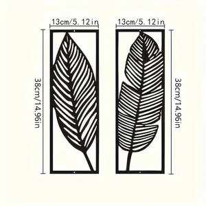 CIFbuy Set di decorazioni da parete in ferro botanico vintage con foglie tropicali stampate floreali per soggiorno, camera da letto, cucina, bagno - Product Image 5