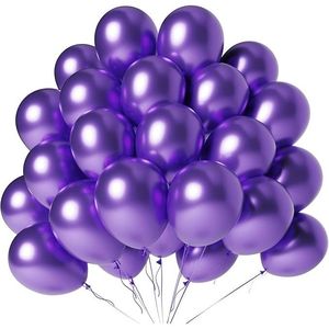 ลูกโป่งลาเท็กซ์สีม่วงเมทัลลิกขนาด 12 นิ้ว แพ็ค 100 ลูก สำหรับตกแต่งงานแต่งงาน งานรับปริญญา งานฮาโลวีน งานวันเกิด - Product Image 1