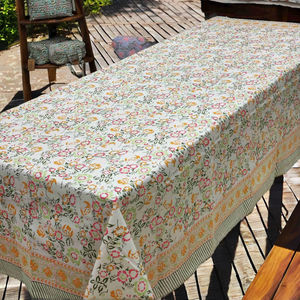 Sanvi K Handicrafts - Nappe de table en coton 100% imprimée à la main avec un motif floral Amer floral séduisant, personnalisable - Product Image 3