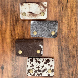 Bajo MOQ de lujo hecho a mano personalizado genuino pelo en cuero de vaca ID tarjetero billetera de cuero Real multifuncional RFID billetera para mujeres - Product Image 5