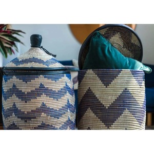 Cesta decorativa de algas marinas azules de invierno, cesta de almacenamiento hecha a mano, venta al por mayor, ecológica, hecha en Vietnam - Product Image 4