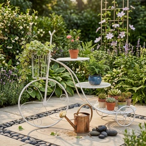 Support à plantes vintage en fer forgé thermolaqué, écologique, à 1 niveau, pour l'affichage de pots de fleurs en extérieur et en intérieur - Product Image 4