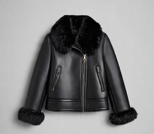 Chaqueta de cuero con piel auténtica para mujer Champ King - Product Image 4