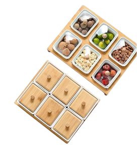 Boîte de rangement décorative artisanale en bois écologique pour fruits secs, bonbons et collations, boîte arrondie - Product Image 1