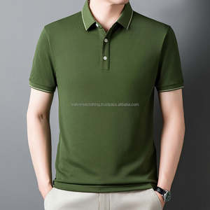Diseño personalizado de los hombres al por mayor de polos de color sólido de manga corta de algodón de alta calidad barato transpirable Golf Polo camisetas para hombres - Product Image 3