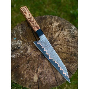Cuchillo de Chef Burraq Hecho a Mano con Acero de Damasco, Mango de Madera, Funda de Cuero, Hoja de 7 Pulgadas, Grosor de 3.0 mm, Apto para Lavavajillas, Nuevo - Product Image 3