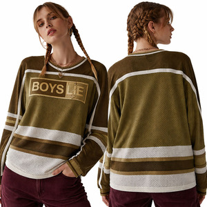 Camiseta Deportiva Informal de Fútbol Americano para Mujer, de Manga Larga, Holgada, Transpirable, Estilo Urbano, Fabricante de Ropa Personalizada - Product Image 4