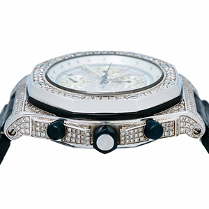 Montre à quartz pour homme en acier inoxydable, style hip-hop de luxe, avec diamants Moissanite VVS, bracelet de 20 mm et cadran en verre traité - Product Image 3
