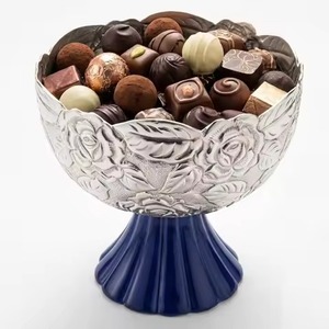Bol à chocolat arabe en laiton doré de qualité supérieure, plat de service rond en métal brossé pour bonbons et chocolats - Product Image 6