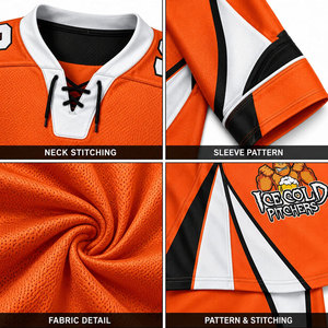Fabricant exportateur, ensembles d'uniformes de hockey sur glace pour hommes personnalisés par sublimation, col en V, maille/polyester, anti-UV, anti-bactérien, 3D - Product Image 6