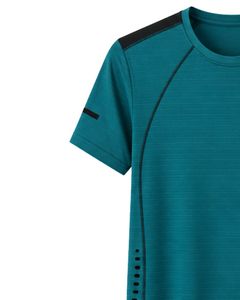 T-shirt de course pour homme personnalisé par le fabricant, couleur turquoise, séchage rapide, respirant, en polyester, pour la gym, l'entraînement sportif, les activités sportives, la remise en forme - Product Image 3