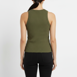 Haut d'été léger pour femme en tissu doux et extensible, sans manches, décontracté, pour usage quotidien, personnalisable - Product Image 2