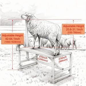 Supporto Professionale per Bestiame con Altezza Regolabile in Ferro e Acciaio Inossidabile per Capre, Pecore, Maiali e Mucche, Utilizzato in Fattoria - Product Image 2
