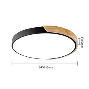 Moderna plafoniera con montaggio a filo a tamburo a LED dimmerabile con telecomando in stile moderno plafoniere a montaggio a filo - Product Image 6
