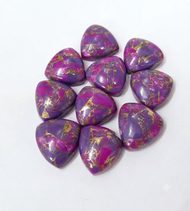 Cabochon en forme de trion de cuivre turquoise violet, pierre précieuse en vrac pour la fabrication de bijoux - Product Image 4