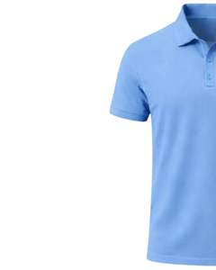 เสื้อโปโลผู้ชายสีฟ้าสกายบลูแบบสั่งทำพิเศษ ทรงคลาสสิก แขนสั้น สวมใส่สบายในฤดูร้อน รับทำโลโก้ตามสั่ง ผู้ผลิต OEM จำหน่ายส่ง - Product Image 3