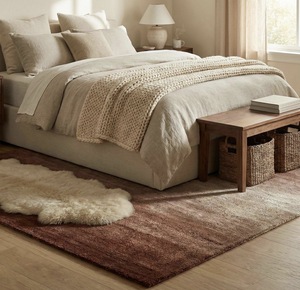 Brown Tufted Area Rug, Modern Abstract Geometric Rug, Soft Plush <b>Carpet</b> for Living Room & Bedroom - Product Image 6