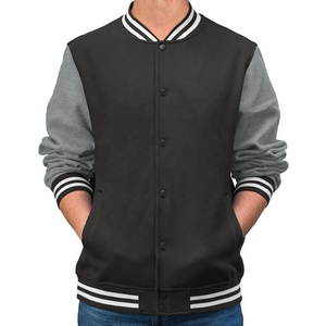 Chaqueta Varsity de Forro Polar para Hombre, Talla Grande, con Cuello Alto, para Invierno, con Botones, Estampada, Personalizada - Product Image 1