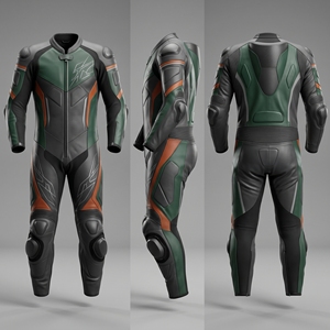 Traje de Motociclismo Profesional de Una Pieza en Cuero, con Protección Certificada CE, Transpirable, de Manga Larga, para Pista - Product Image 2