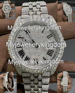 Luxury Handmade Moissanite Automatic <b>Watches</b> Stainless Steel <b>Bracelet</b> Iced Out Mechanical <b>Watch</b> for <b>Men</b> - Product Image 3