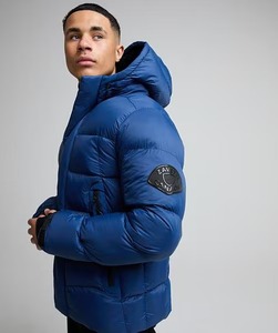 Blouson Bomber Unisexe Noir d'Hiver avec Capuche, Col Montant, Fermeture Éclair, Gilet Extérieur Écologique Respirant, Patchwork, Séchage Rapide, Fermeture Avant - Product Image 4