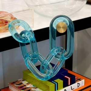 Escultura de Cadena de Resina Turquesa, Decoración Artística para el Hogar, Forma Irregular, Modelado a Mano, Impermeable, Decoración Moderna Hecha a Mano - Product Image 1