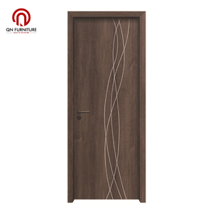 Puerta de Entrada de Madera Maciza con Revestimiento de PVC, Minimalista, Impermeable, Puerta Principal Individual de MDF para Dormitorio, Garantía de 3 Años - Product Image 1