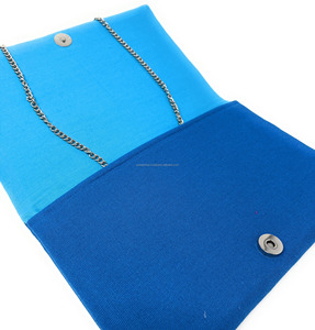 กระเป๋าคลัทช์ลายดอกไม้สีฟ้าครามประดับลูกปัด งานฝีมือปักลายสไตล์โบโฮ กระเป๋าถือสำหรับงานกลางคืน ประดับดอกไม้และลูกปัดเม็ดเล็ก พับได้ ทนทาน ปิดด้วยแม่เหล็ก - Product Image 5