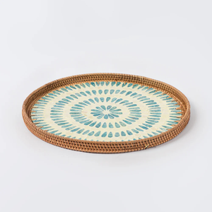 Nuevas Bandejas de Lujo Hechas a Mano con Ratán Lacado y Madreperla para Uso Comercial en Hoteles y Catering - Product Image 1