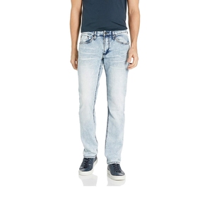 Pantalon en jean délavé pour homme, coupe ample, style décontracté, avec effet peinture au pistolet - Product Image 3