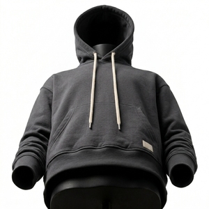 Sudadera con Capucha Extra Grande para Hombre, 100% Algodón Grueso, con Logotipo Personalizado Bordado, Felpa Francesa, Hombros Caídos, para Invierno - Product Image 4
