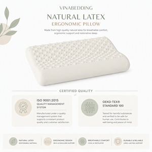 Oreiller ergonomique en latex respirant avec nœuds de massage, soutien cervical profilé pour lit - Product Image 5