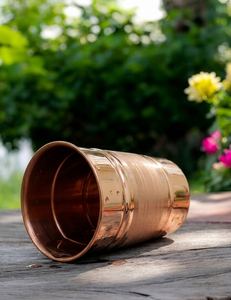 Pure Copper Tumblers with Linear Design – Eco-Friendly Ayurvedic Copper <b>Cups</b> for Hot Tea, Cold Water, and Home Kitchen Decor - Product Image 4
