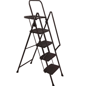 Taburete plegable de 4 escalones con pedales anchos antideslizantes Mango suave y construcción de acero resistente Capacidad de 440 lb para el hogar o la oficina - Product Image 1