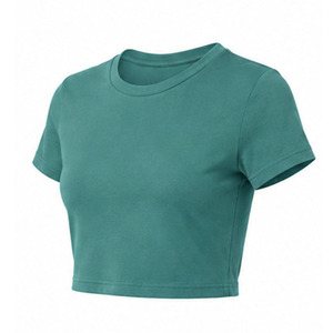 เสื้อครอปท็อปถักนิตติ้งคุณภาพสูงสำหรับผู้หญิง เนื้อผ้านุ่ม ระบายอากาศได้ดี ผ้าฝ้ายพิมพ์ลาย สไตล์สตรีทแวร์สำหรับฤดูร้อน ยืดได้ 4 ทิศทาง รับผลิตแบบ OEM ขายส่ง - Product Image 6