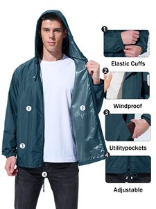 Chaquetas Cortavientos Ligeras al por Mayor, Chaquetas Anorak Unisex, Chaquetas de Nailon con Estampado Personalizado para Actividades al Aire Libre - Product Image 3