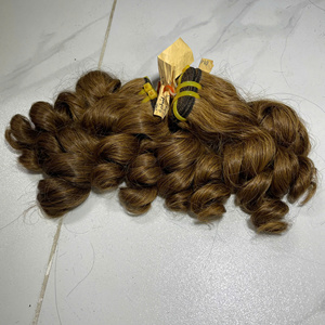 Cheveux humains vietnamiens bruts de haute qualité, super double trame, bouclés et rebondissants, couleur gingembre - Product Image 3