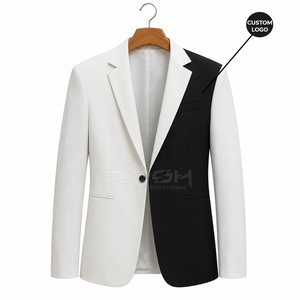 Costume de blazer élégant blanc et noir de haute qualité pour sororité Cosh International, veste ajustée de couleur unie, vente en gros - Product Image 5