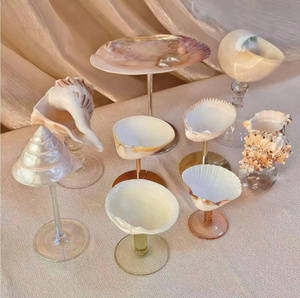 2026 New Season Natural Conch Shell Wine Glass Crystal Pearl Martini Glass Conch Cocktail Glass Jewelry Holders Bridesmaid Gift - Product Image 1