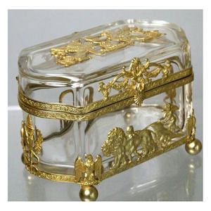 Boîtes à bijoux modernes en laiton et verre biseauté en gros |   Boîte de rangement pour bijoux élégante, faite à la main, finition moulée sous pression, couleur et taille personnalisées - Product Image 1