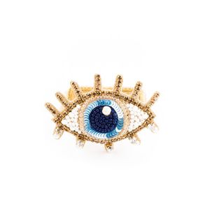 Anillo para Servilletas de Diseño Moderno con Ojo Turco, Hecho a Mano, Calidad de Exportación, con Cuentas de Vidrio, Elegante Decoración para Mesa de Comedor - Product Image 2