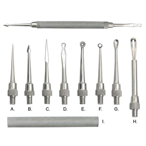 Kit d'outils 7-en-1 tout-en-un pour l'extraction des points noirs et des comédons, pince à points noirs, extracteur d'acné et de boutons (5, 6, 8, 9, 10 pièces) - Product Image 1