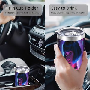 Stainless Steel Tumbler 20oz <b>Double</b> <b>Wall</b> Silver Finish Modern Design Daily Use Drink <b>Mug</b> - Product Image 3