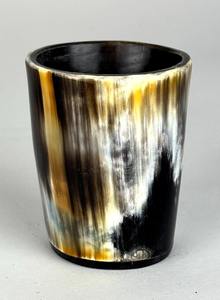 Verre à shot en corne de buffle naturelle, artisanal, avec agate, style OX/Buffalo Love, pour bière - Product Image 5