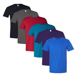 Unisex Fine Jersey <b>T</b>-<b>Shirts</b> 100% Ring-Spun Cotton Plain Solid Tees, Bulk Wholesale <b>Packs</b> - Product Image 1