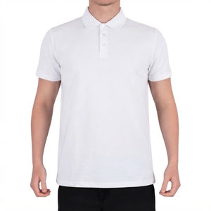 <b>Men's</b> Navy Blue Short Sleeve Polo Shirt Solid Color Cotton Oxford Fabric Casual Style Regular Fit Button Design Breathable Woven - Product Image 2