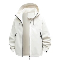 Veste de survêtement imperméable à capuche, légère, en polyester, coupe-vent, pour la randonnée en extérieur