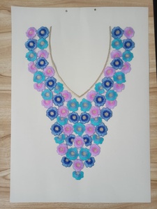 "Luxury Custom Embroidered Neck Lace, High-Quality Handcrafted & Machine-Embroidered Designs for Dresses, <b>Tops</b>, Blouses, Bridal - Product Image 4